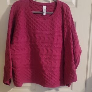 Pink Textured Knit Sweater
